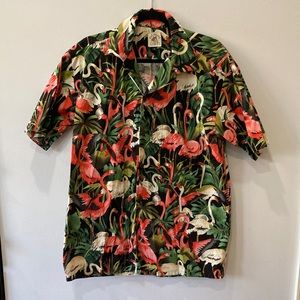 Vintage Flamingo Hawaiian Shirt Size M
